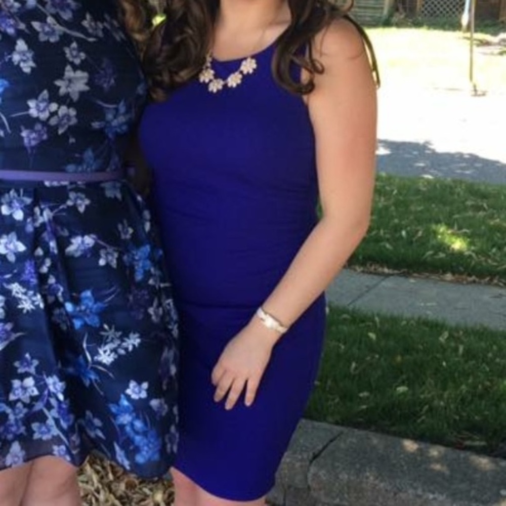 Royal blue mid length dress